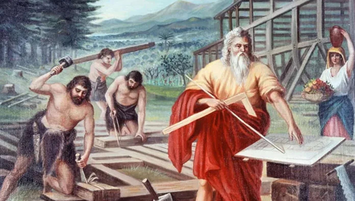 Noah building the ark